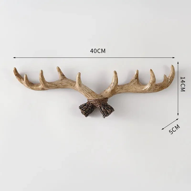 Patère murale forme bois de cerf en résine vintage 3 tailles décoration entrée couloir style rustique bohème | Koossa