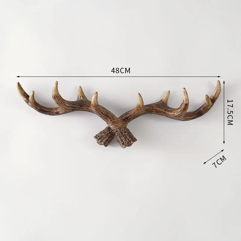 Patère murale forme bois de cerf en résine vintage 3 tailles décoration entrée couloir style rustique bohème | Koossa