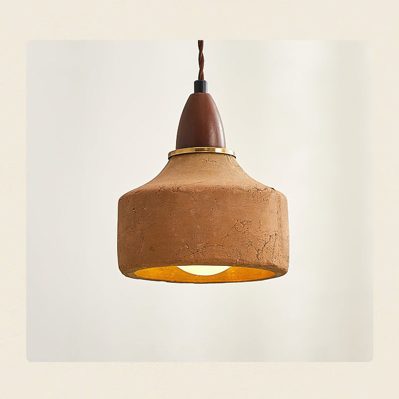 Ceramic and Wood Hanging Pendant Light Fixture G9 Base 6.3 Inch Diameter Modern Ceiling Lamp for Kitchen Island Dining Room Entryway | Lonoma