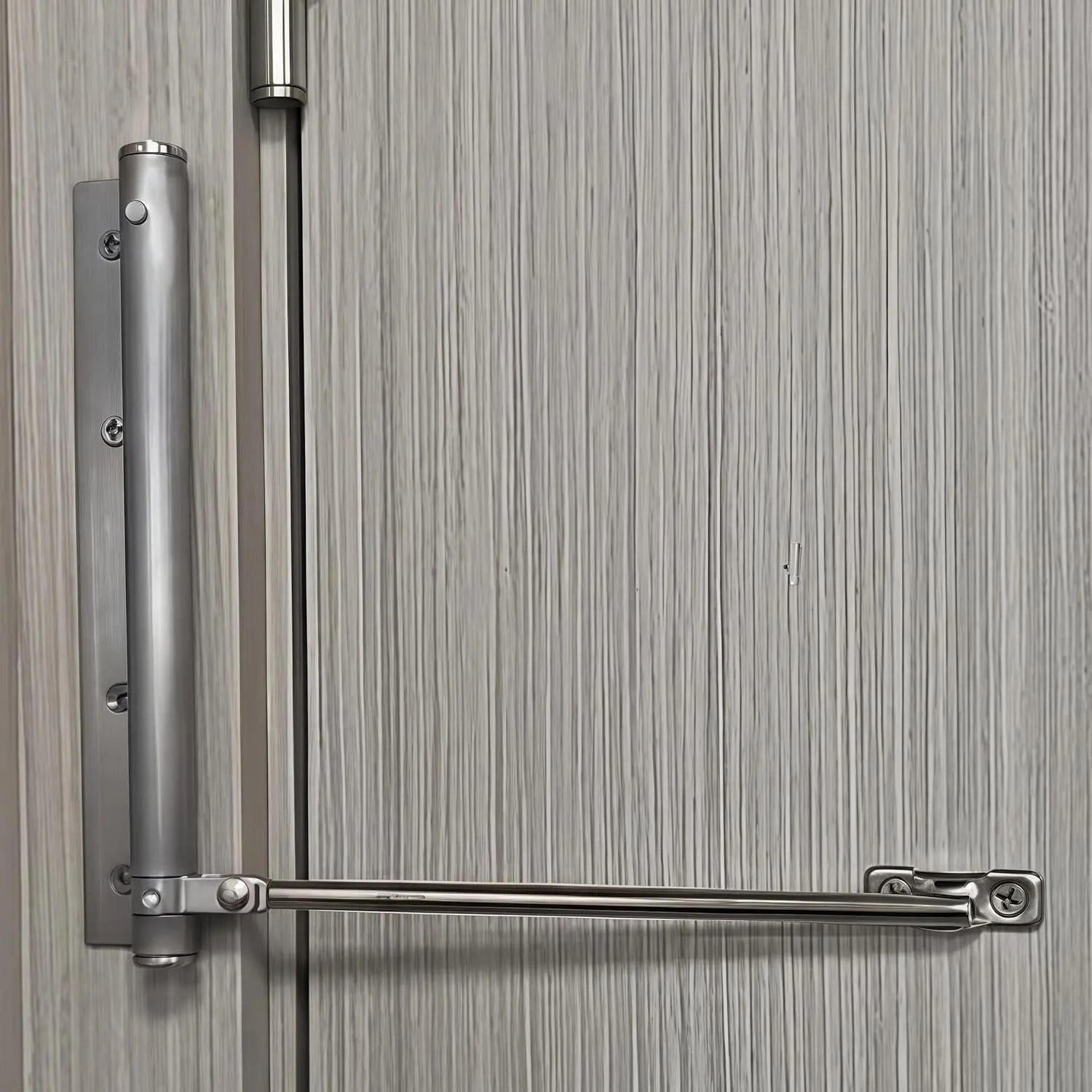 Ferme-porte automatique en acier inoxydable réglable 4 vitesses pour intérieur discret élégant et sécurisé | Koossa