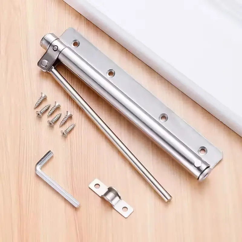 Ferme-porte automatique en acier inoxydable réglable 4 vitesses pour intérieur discret élégant et sécurisé | Koossa