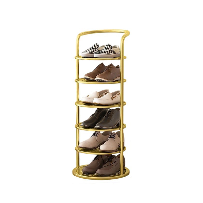 Vertical Shoe Rack 5-8 Tier Round Metal Tower Organizer Space-Saving for Entryway Bedroom Small Apartment Hallway Storage | Lonoma
