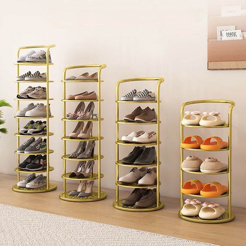 Vertical Shoe Rack 5-8 Tier Round Metal Tower Organizer Space-Saving for Entryway Bedroom Small Apartment Hallway Storage | Lonoma