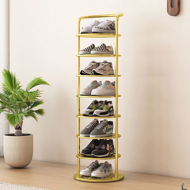 Vertical Shoe Rack 5-8 Tier Round Metal Tower Organizer Space-Saving for Entryway Bedroom Small Apartment Hallway Storage | Lonoma