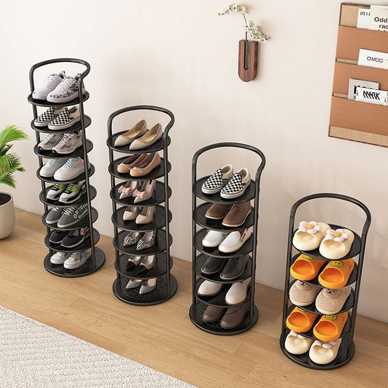 Vertical Shoe Rack 5-8 Tier Round Metal Tower Organizer Space-Saving for Entryway Bedroom Small Apartment Hallway Storage | Lonoma