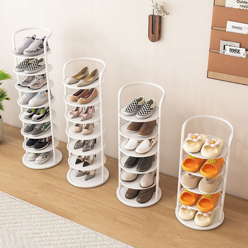 Vertical Shoe Rack 5-8 Tier Round Metal Tower Organizer Space-Saving for Entryway Bedroom Small Apartment Hallway Storage | Lonoma