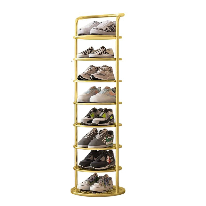Vertical Shoe Rack 5-8 Tier Round Metal Tower Organizer Space-Saving for Entryway Bedroom Small Apartment Hallway Storage | Lonoma