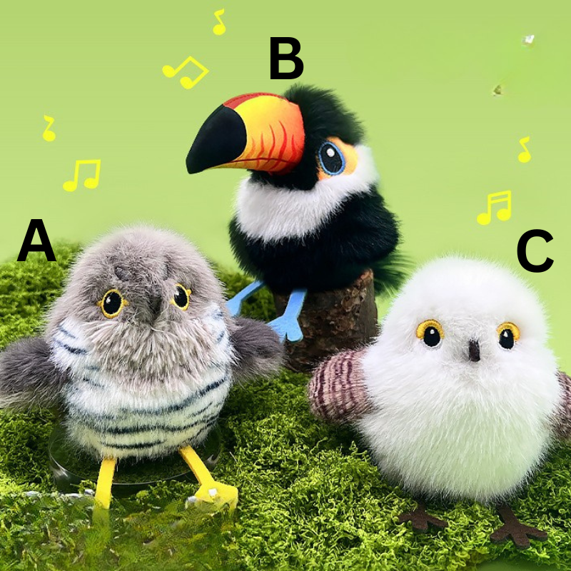 Cat Singing Bird Toy Plush Touch Activated Chirping Sound Realistic Owl Toucan Sparrow Indoor Kitten Hunt Play | KoossaCat Singing Bird Toy Plush Touch Activated Chirping Sound Realistic Owl Toucan Sparrow Indoor Kitten Hunt Play | Koossa