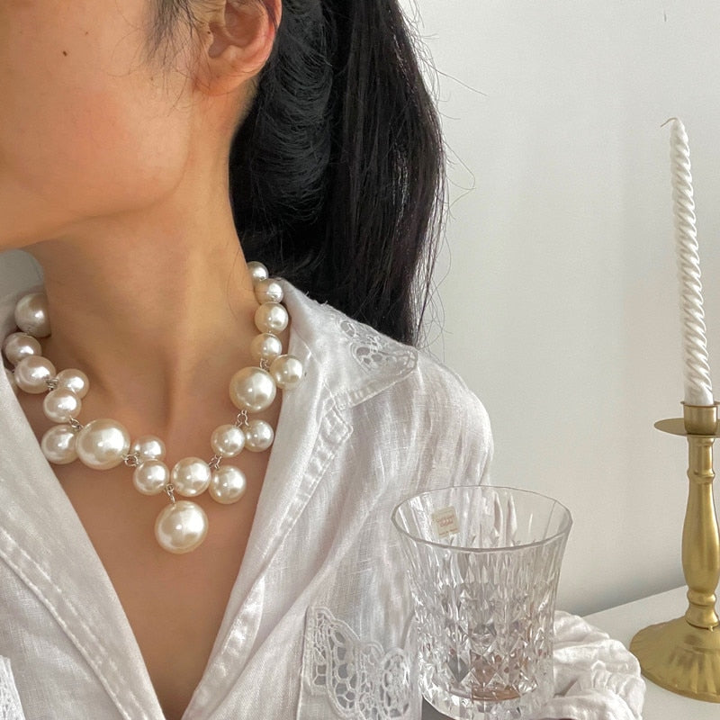Women's Classic Round Pearl Necklace — Elegant Timeless Jewellery for Special Occasions & Evening Wear | Koossa