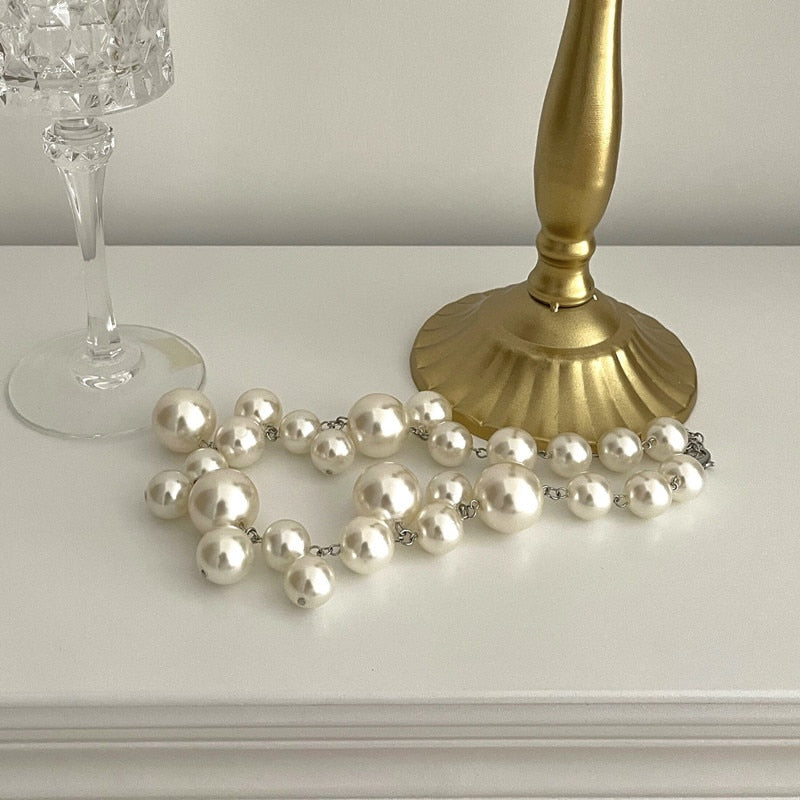 Women's Classic Round Pearl Necklace — Elegant Timeless Jewellery for Special Occasions & Evening Wear | Koossa