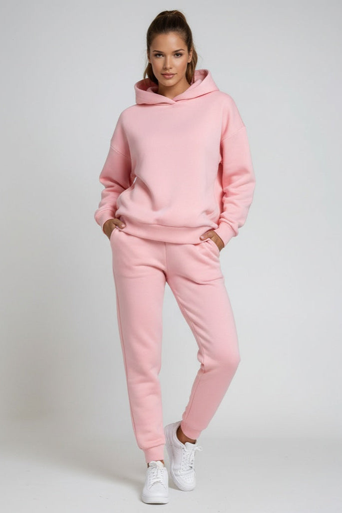 Hooded Loungewear Set in Brushed Cotton Blend for Relaxed Weekend Style | Koossa