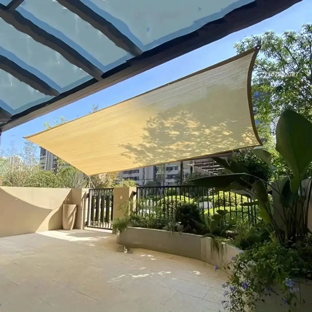 Voile d'ombrage rectangulaire HDPE perméable à l'air protection UV 90 % pour terrasse jardin balcon extérieur | Koossa