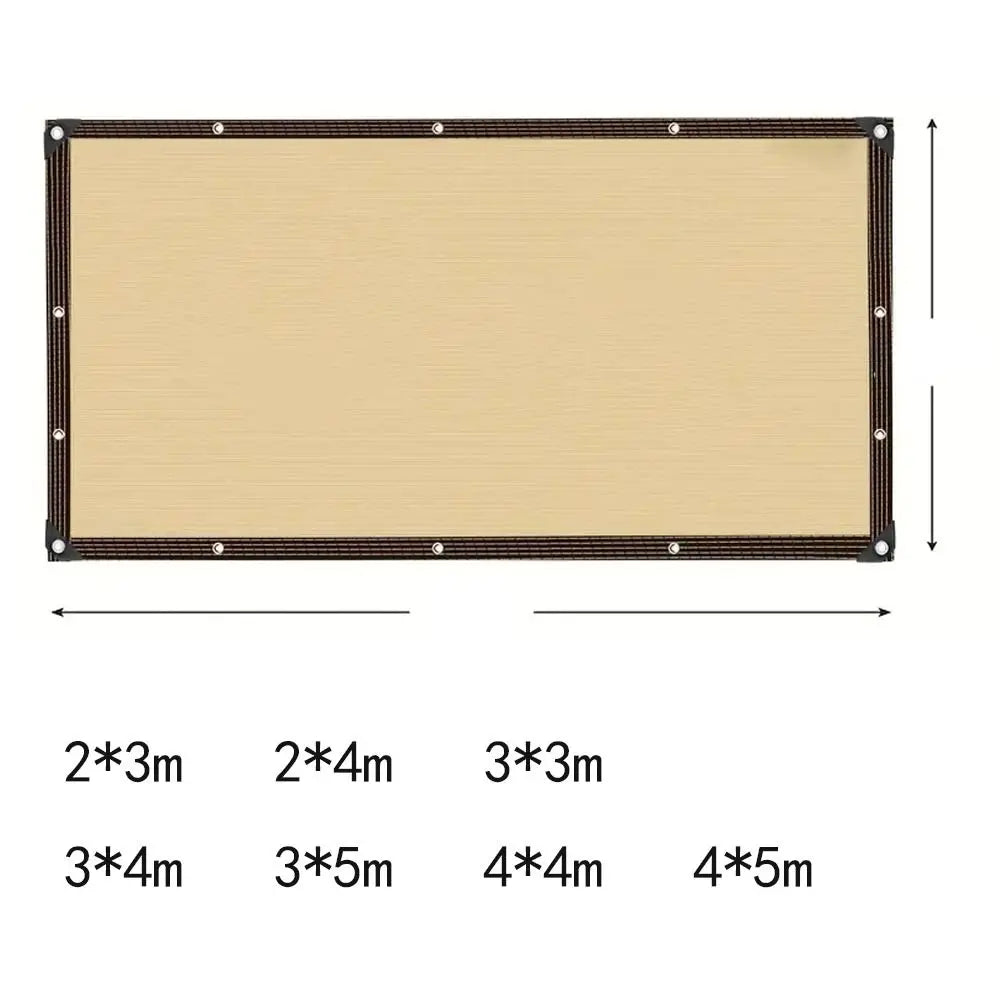 Voile d'ombrage balcon perméable HDPE beige protection solaire 90 % UV fixation œillets métalliques jardin terrasse | Koossa