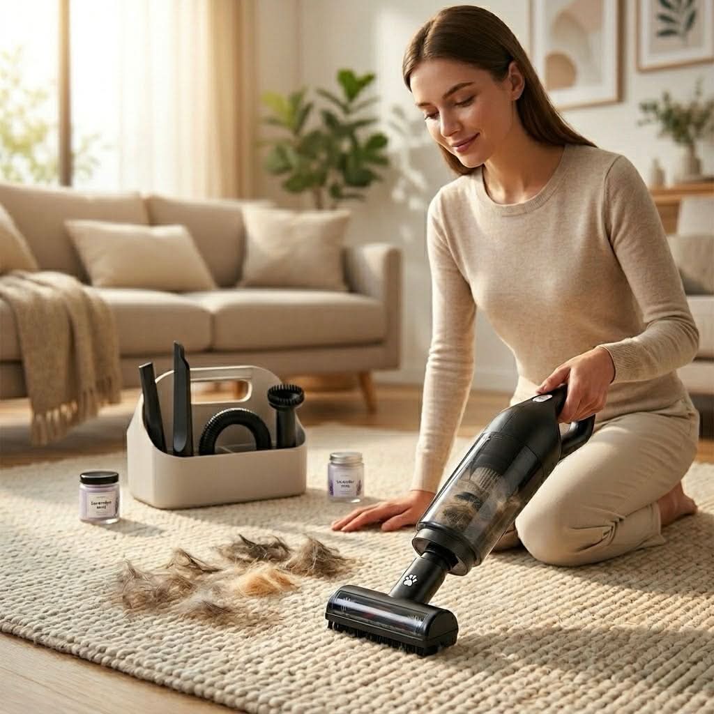 Cordless Pet Hair Vacuum Cleaner Handheld HEPA Filter Motorised Brush Sofa Car Upholstery Dog Cat Hair Remover Portable | Koossa