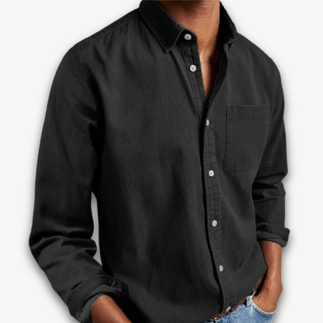 Men's Long Sleeve Cotton Shirt in Classic Colours for Smart Casual Wear | Koossa
