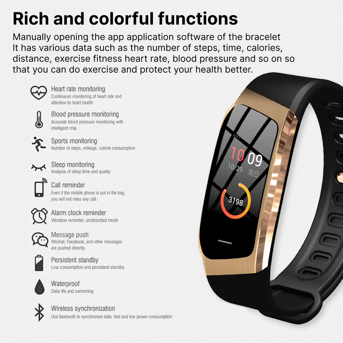 Montre Connectée Santé avec Suivi Cardiaque Continu et Mesure Tension Artérielle Étanche IP67 Multisport | Koossa