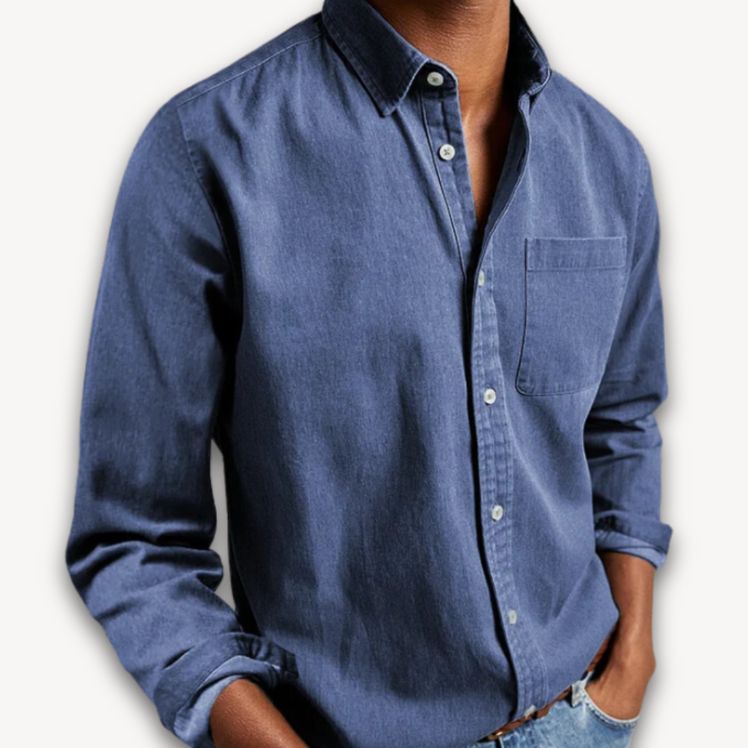 Men's Long Sleeve Cotton Shirt in Classic Colours for Smart Casual Wear | Koossa
