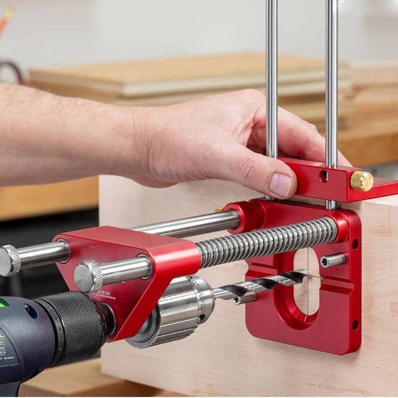 Support de guidage perpendiculaire en alliage 28,5×25,5 cm pour perçage 90° précis menuiserie bricolage | Koossa