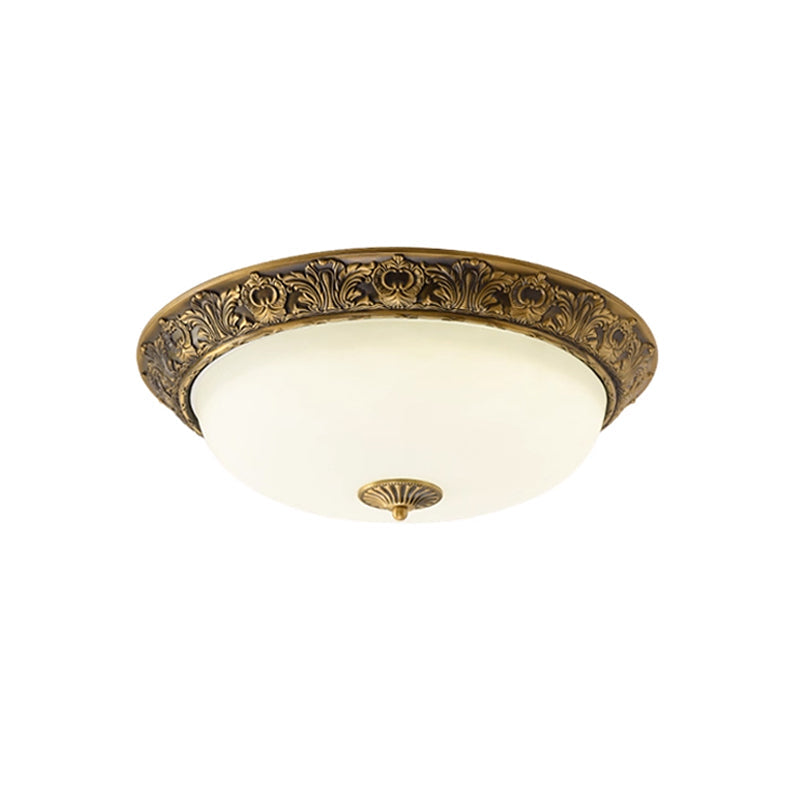 Metal & Glass Flush Mount Ceiling Light - 12 to 20 Inch LED Fixture for Bedroom, Hallway, Kitchen - E27 Socket - Antique Bronze or White | Lonoma