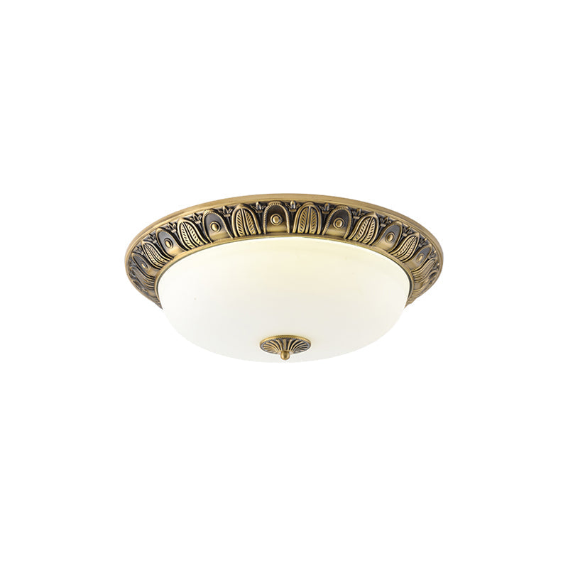 Metal & Glass Flush Mount Ceiling Light - 12 to 20 Inch LED Fixture for Bedroom, Hallway, Kitchen - E27 Socket - Antique Bronze or White | Lonoma