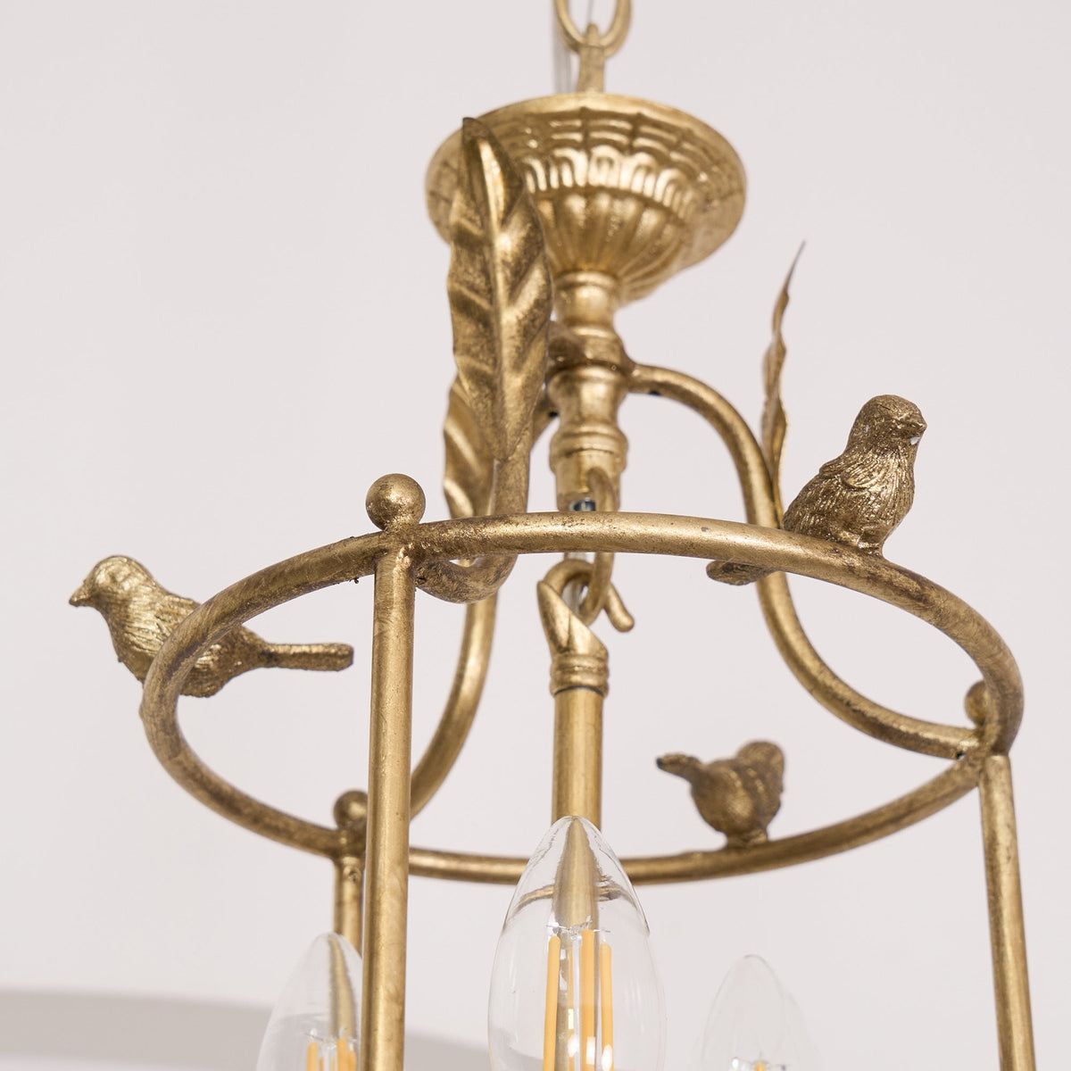 Metal Lantern Pendant Light 10 in Bird Motif Hanging Fixture, Vintage Chain Ceiling Light for Dining Room, Entryway, Hallway, Kitchen Island | Lonoma