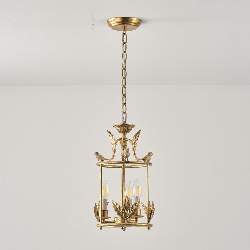 Metal Lantern Pendant Light 10 in Bird Motif Hanging Fixture, Vintage Chain Ceiling Light for Dining Room, Entryway, Hallway, Kitchen Island | Lonoma
