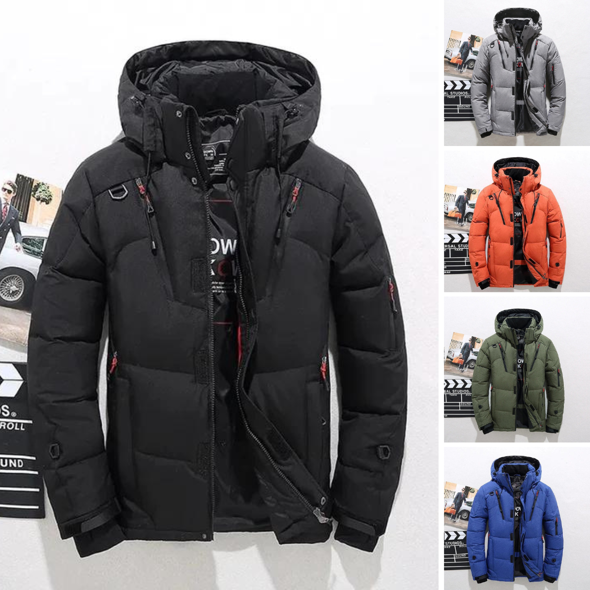 Men's Quilted Winter Parka — Detachable Hood & Multi-Pocket Design for Cold Weather & Outdoor Adventures | Koossa
