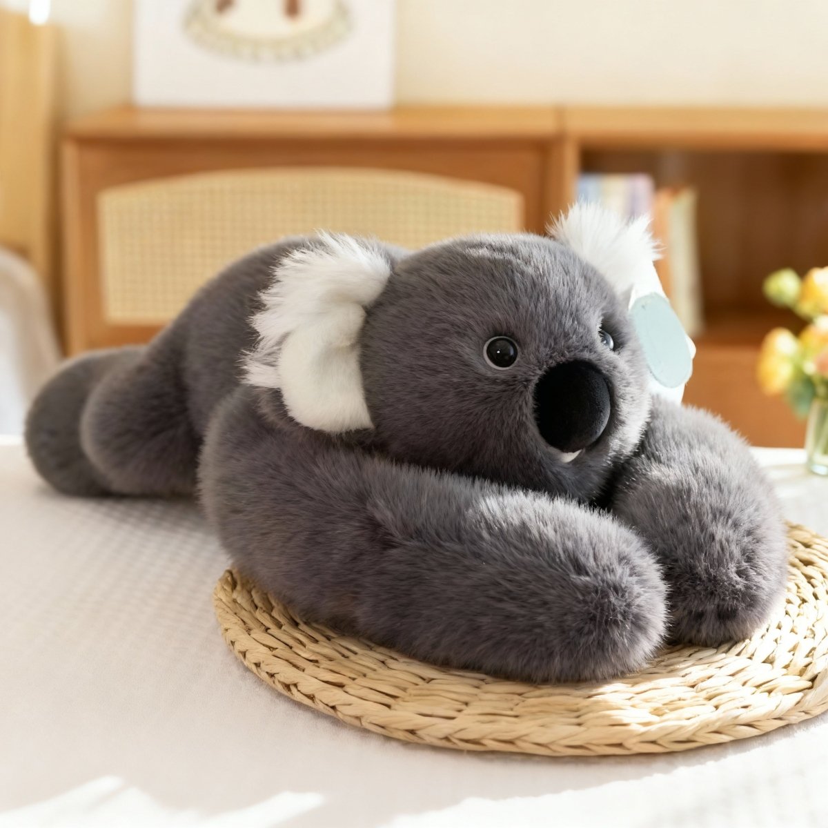 Coussin Câlin Apaisant en Fausse Fourrure Ultra Douce avec Bras Longs pour Relaxation et Repos au Quotidien | Koossa