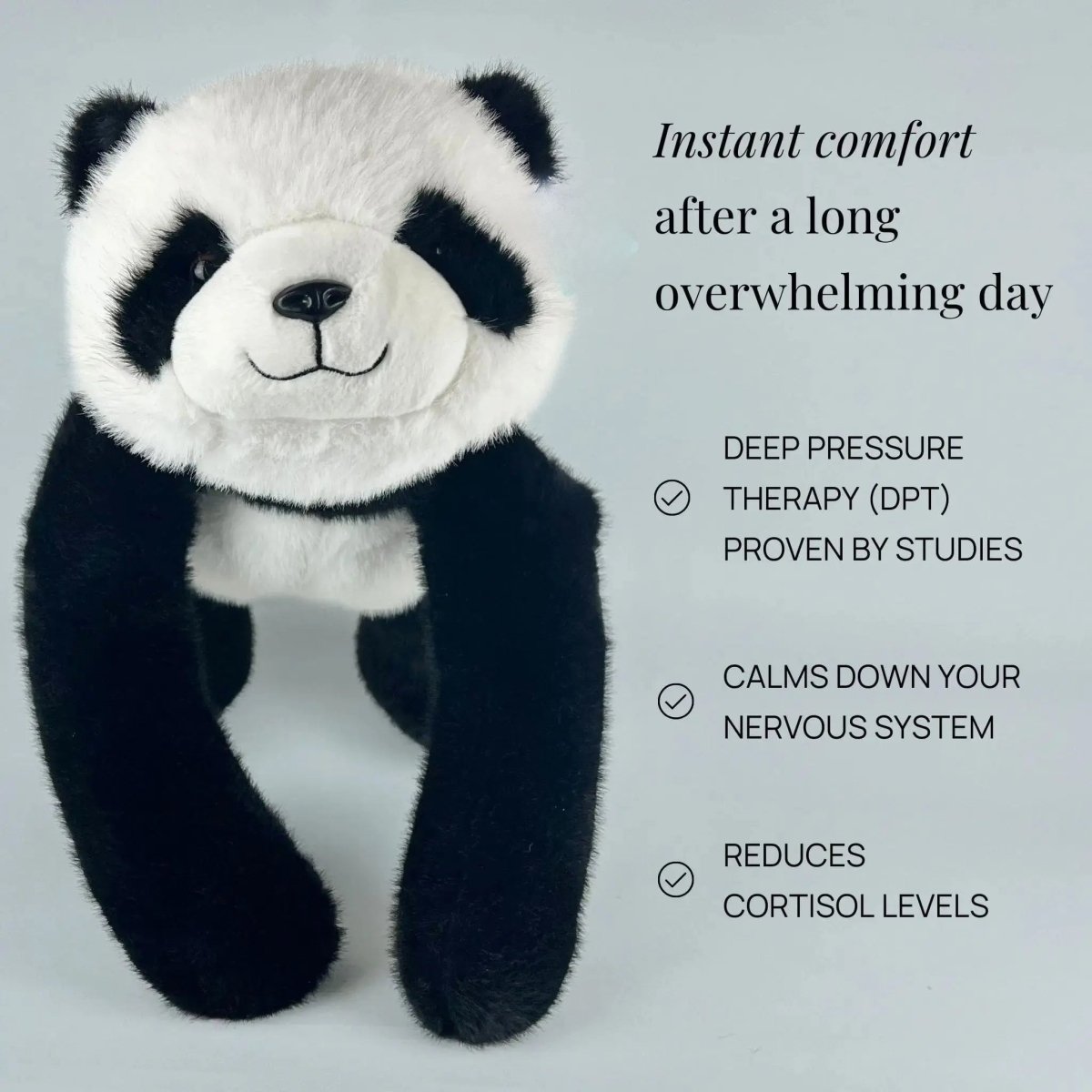 Coussin Câlin Apaisant en Fausse Fourrure Ultra Douce avec Bras Longs pour Relaxation et Repos au Quotidien | Koossa
