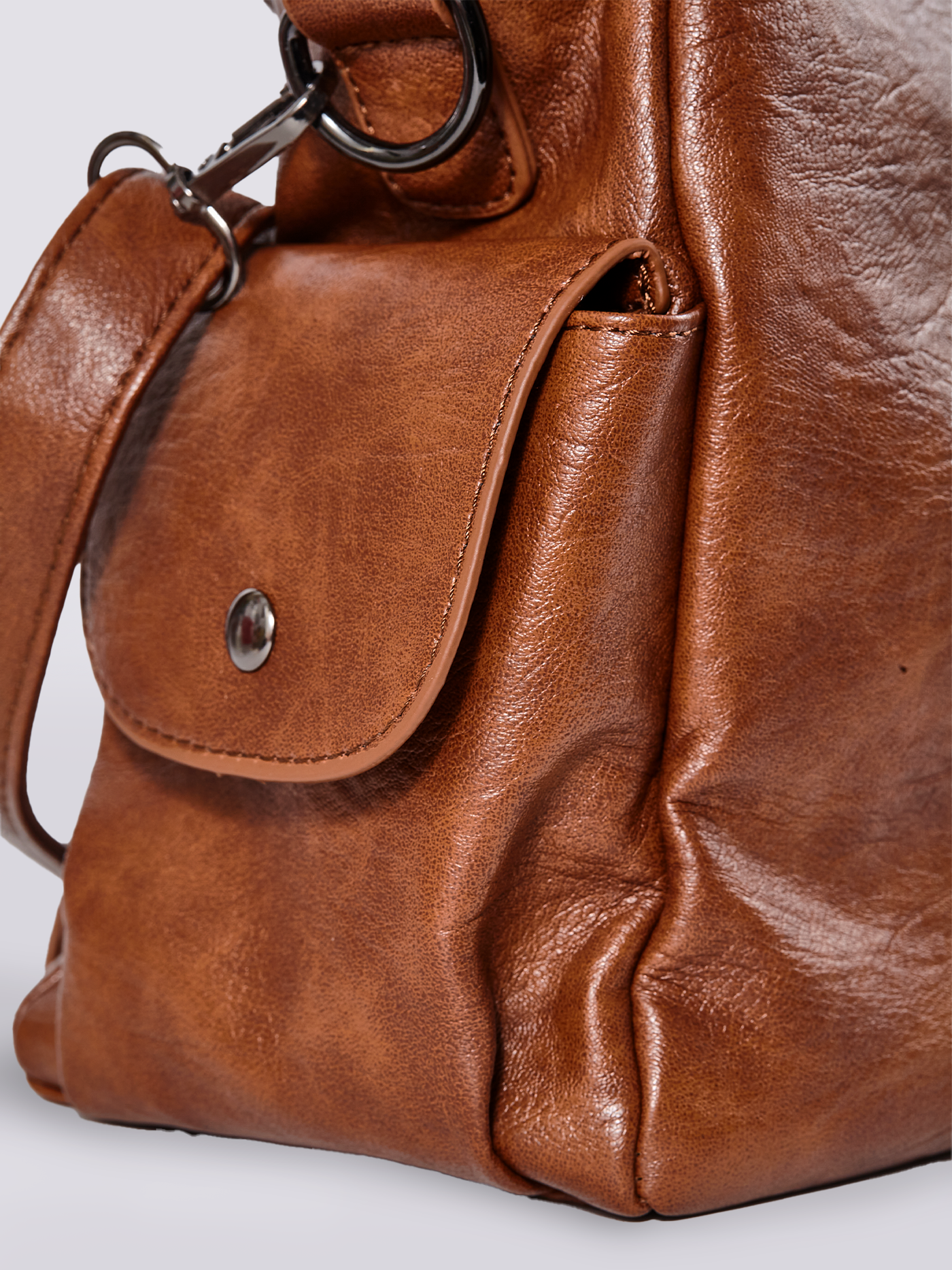 Structured Leather-Look Tote with Detachable Crossbody Strap in Black for Work and Weekend | Koossa