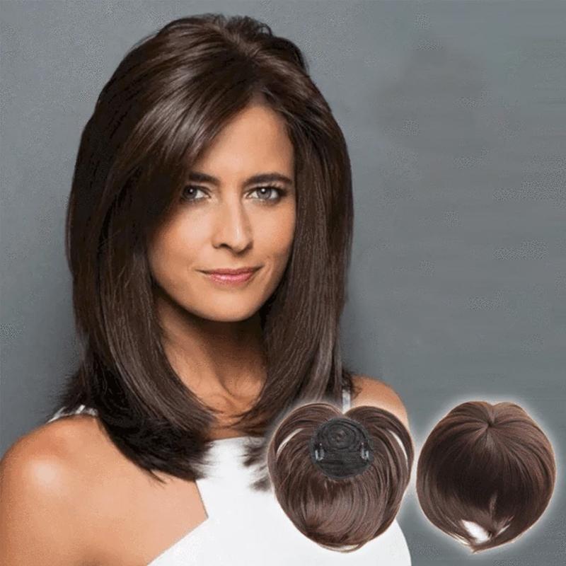 Human Hair Crown Topper Clip-In Hairpiece for Women, Thinning Crown Coverage, Natural Color Hair Toppers for Hair Loss and Volume | Lonoma