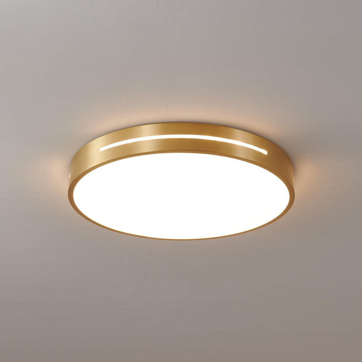 Contemporary LED Flush Mount Ceiling Light Brass Frame Minimalist Design 12-20 inch Round Square for Bedroom Hallway Kitchen | Lonoma