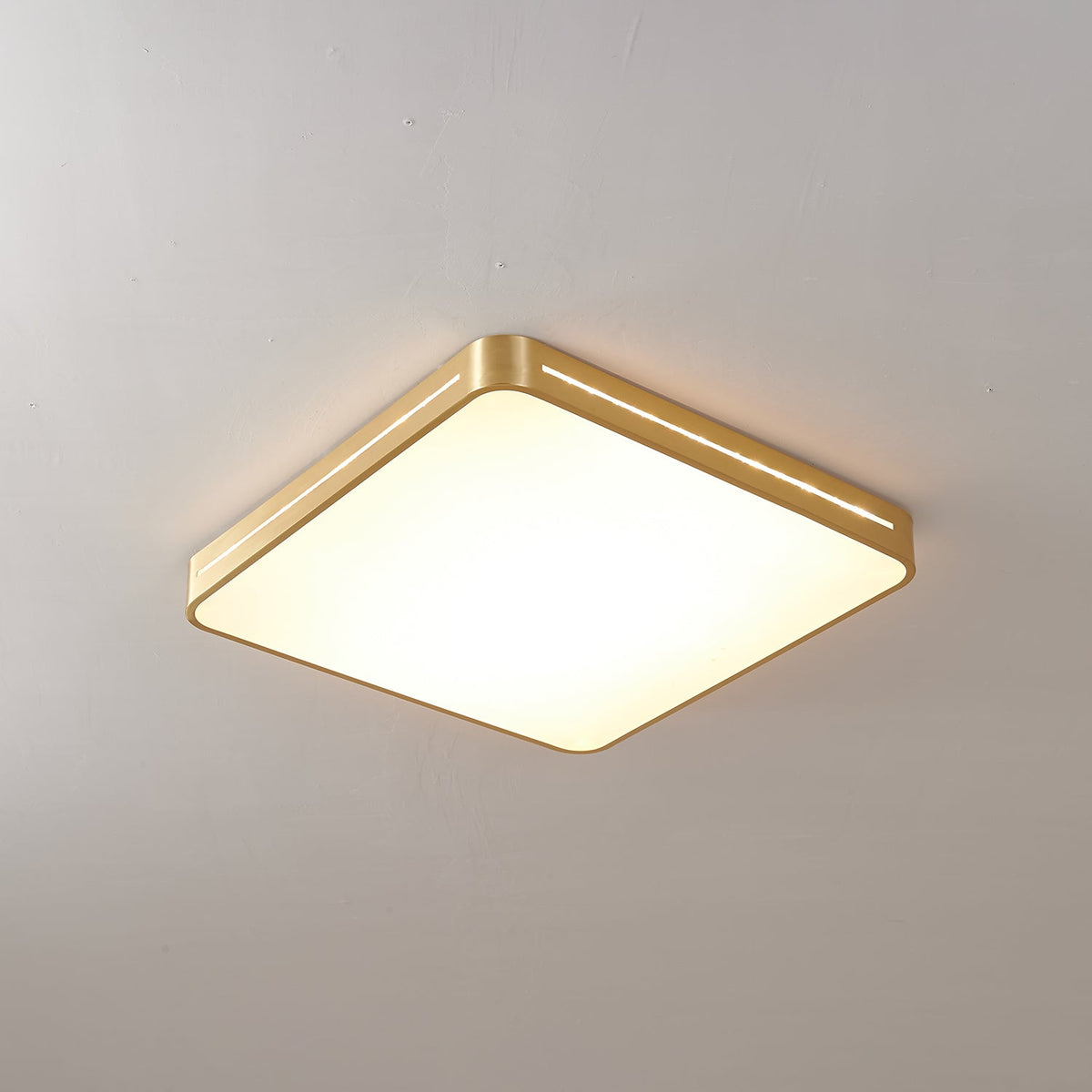 Contemporary LED Flush Mount Ceiling Light Brass Frame Minimalist Design 12-20 inch Round Square for Bedroom Hallway Kitchen | Lonoma