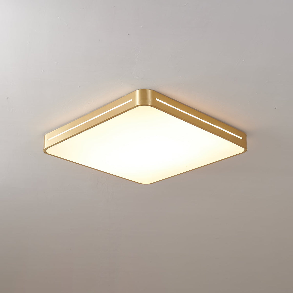 Contemporary LED Flush Mount Ceiling Light Brass Frame Minimalist Design 12-20 inch Round Square for Bedroom Hallway Kitchen | Lonoma