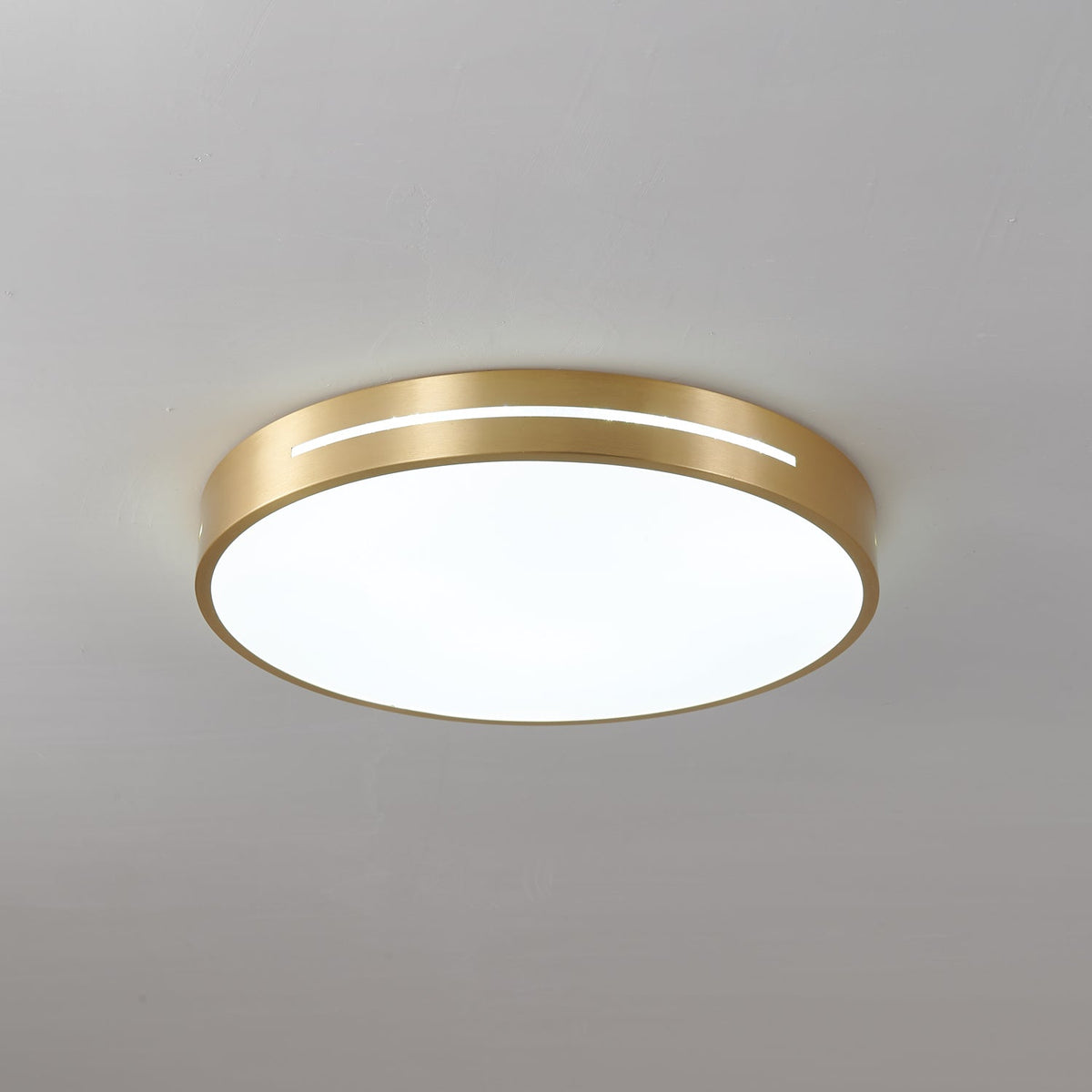 Contemporary LED Flush Mount Ceiling Light Brass Frame Minimalist Design 12-20 inch Round Square for Bedroom Hallway Kitchen | Lonoma