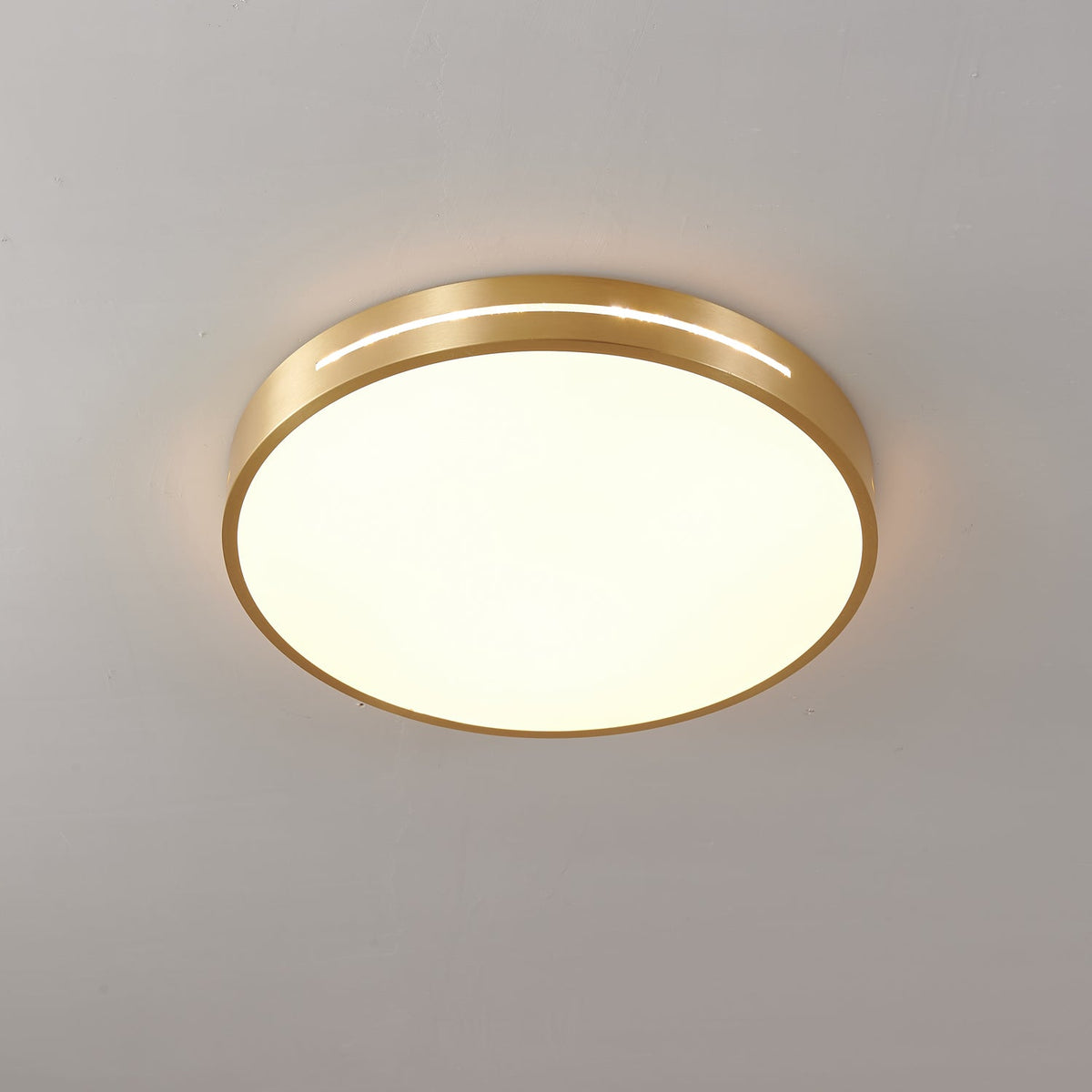 Contemporary LED Flush Mount Ceiling Light Brass Frame Minimalist Design 12-20 inch Round Square for Bedroom Hallway Kitchen | Lonoma