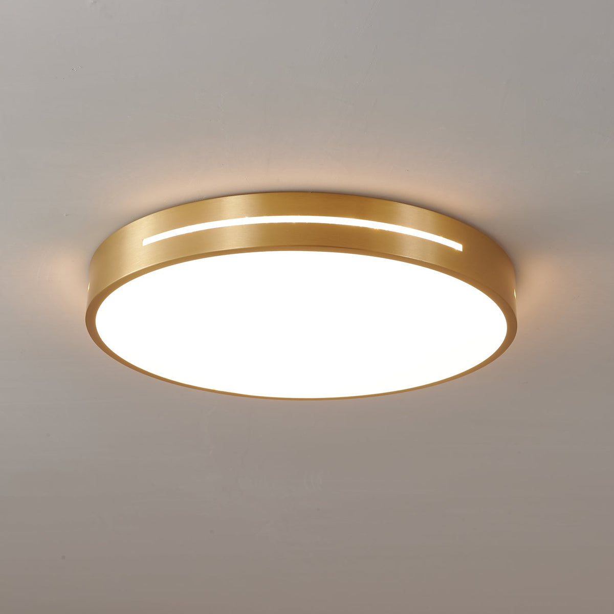 Contemporary LED Flush Mount Ceiling Light Brass Frame Minimalist Design 12-20 inch Round Square for Bedroom Hallway Kitchen | Lonoma