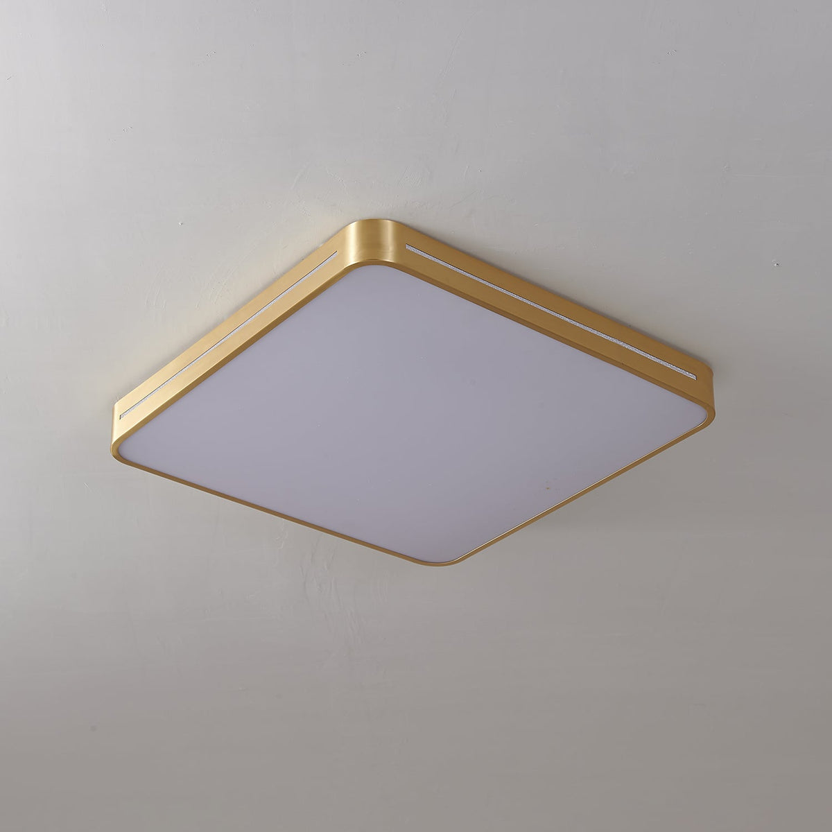 Contemporary LED Flush Mount Ceiling Light Brass Frame Minimalist Design 12-20 inch Round Square for Bedroom Hallway Kitchen | Lonoma