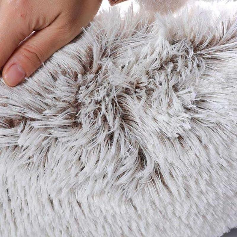 Dog Bed Donut Faux Fur Warm Washable Anti-Anxiety Calming Pet Bed Non Slip Base XS XXL Puppy Sleeping Cushion | Koossa