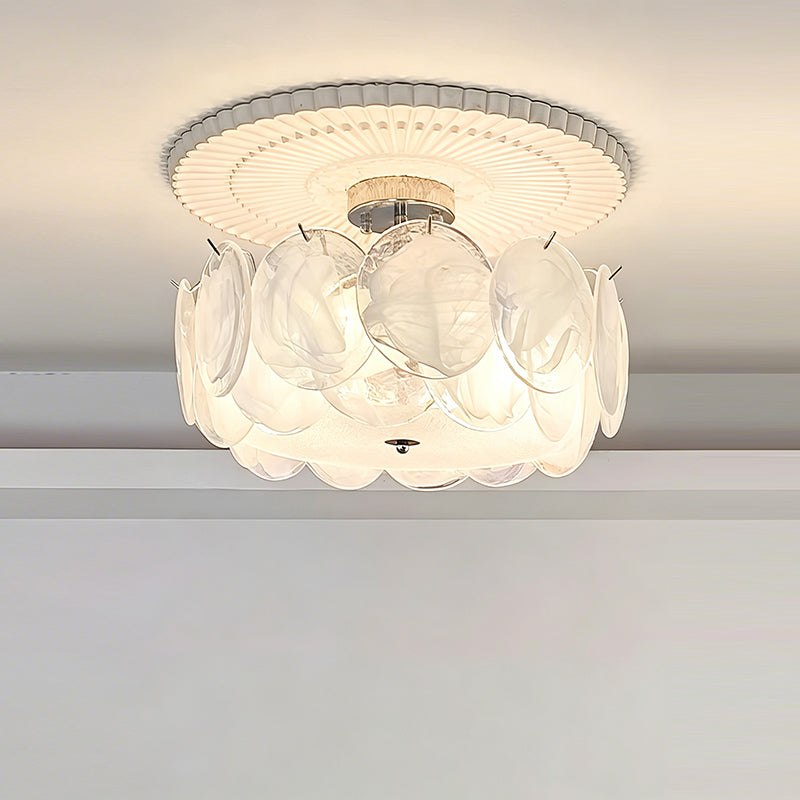 Flush Mount Ceiling Light Fixture with Glass Shade, Modern LED Compatible Semi-Flush Ceiling Lamp for Bedroom Kitchen Hallway Dining Room | Lonoma