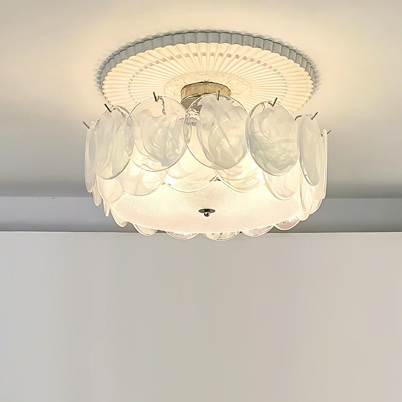 Flush Mount Ceiling Light Fixture with Glass Shade, Modern LED Compatible Semi-Flush Ceiling Lamp for Bedroom Kitchen Hallway Dining Room | Lonoma