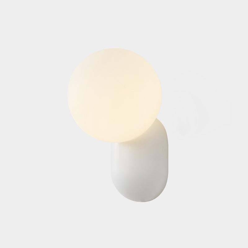 Spherical Resin Wall Light Fixture with Glass Globe – Modern Single-Bulb Sconce for Bathroom, Hallway, Bedroom – Dimmable G9 Socket | Lonoma