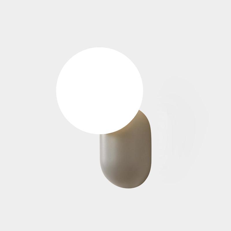Spherical Resin Wall Light Fixture with Glass Globe – Modern Single-Bulb Sconce for Bathroom, Hallway, Bedroom – Dimmable G9 Socket | Lonoma
