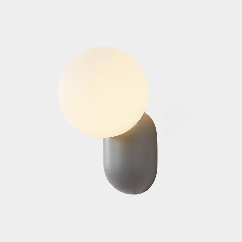 Spherical Resin Wall Light Fixture with Glass Globe – Modern Single-Bulb Sconce for Bathroom, Hallway, Bedroom – Dimmable G9 Socket | Lonoma