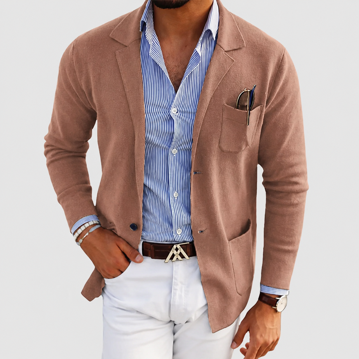 Men's Versatile Cardigan — Classic Button-Front Knitwear for Smart-Casual & Office Wear | Koossa