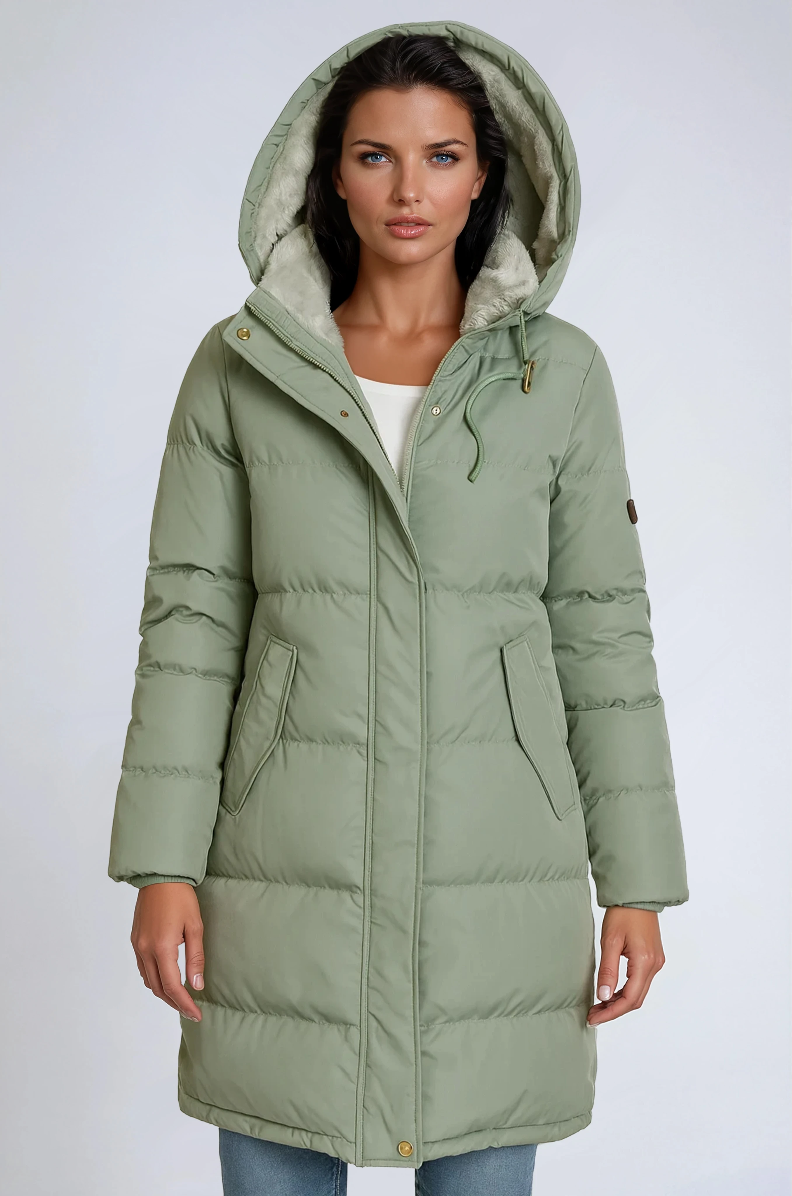 Women's Hooded Mid-Length Puffer Coat — Elegant Winter Jacket for Everyday Warmth & Effortless Style | Koossa