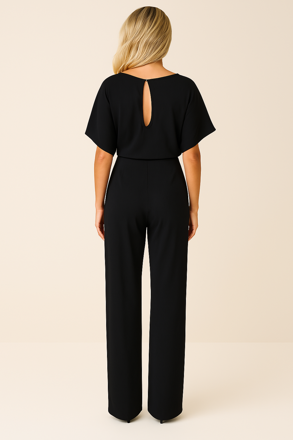 Women's Minimalist Sleeveless Jumpsuit — Elegant Wide-Leg Jumpsuit for Evening Wear & Special Occasions | Koossa