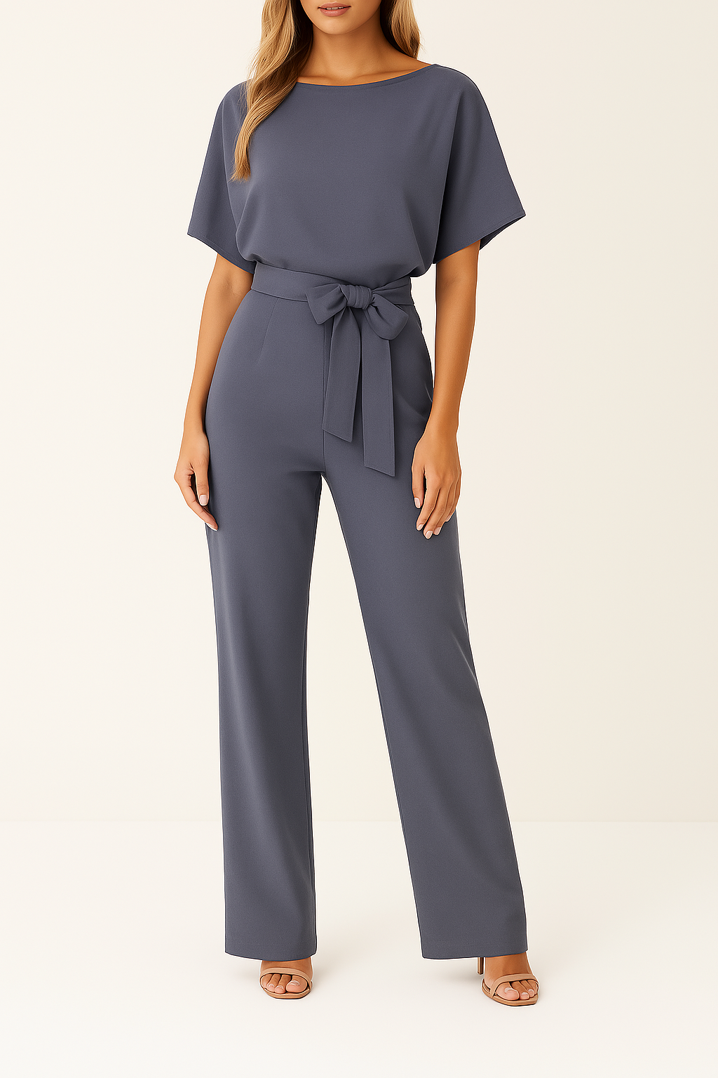 Women's Minimalist Sleeveless Jumpsuit — Elegant Wide-Leg Jumpsuit for Evening Wear & Special Occasions | Koossa