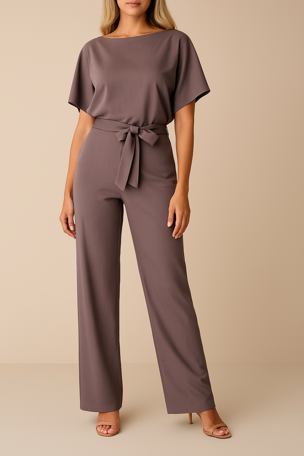 Women's Minimalist Sleeveless Jumpsuit — Elegant Wide-Leg Jumpsuit for Evening Wear & Special Occasions | Koossa