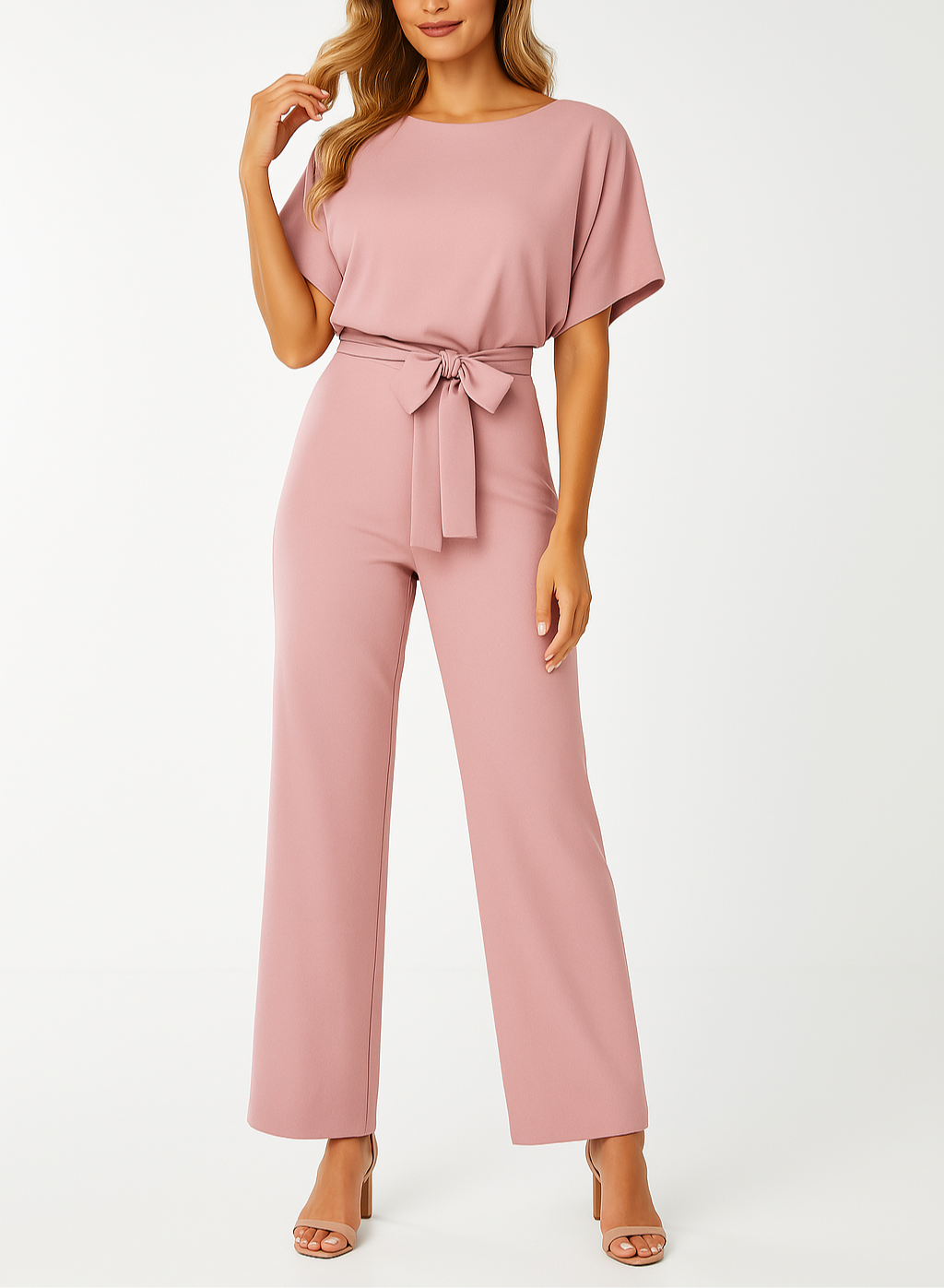 Women's Minimalist Sleeveless Jumpsuit — Elegant Wide-Leg Jumpsuit for Evening Wear & Special Occasions | Koossa